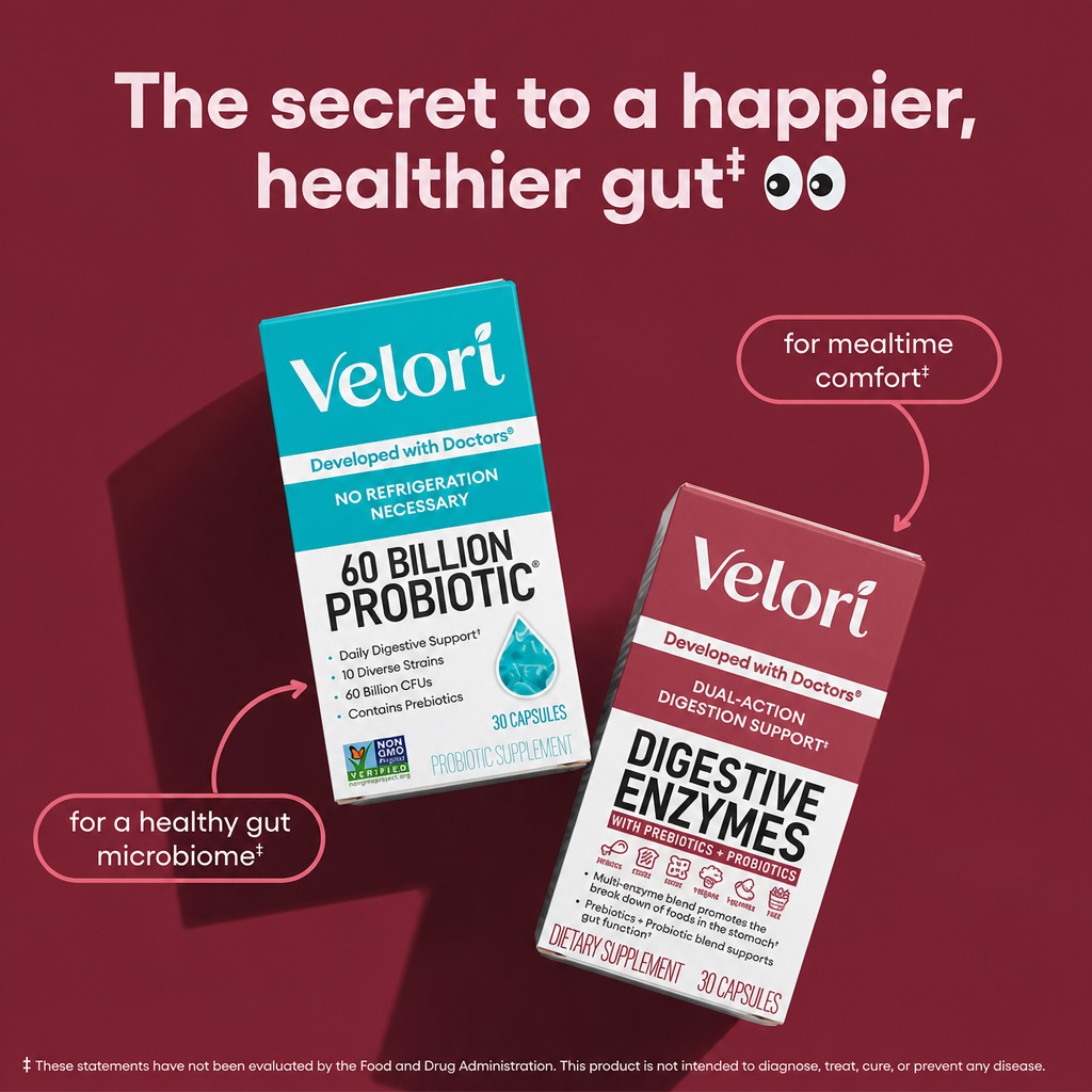 Velori™ NoBloat — Daily Probiotic Enzyme